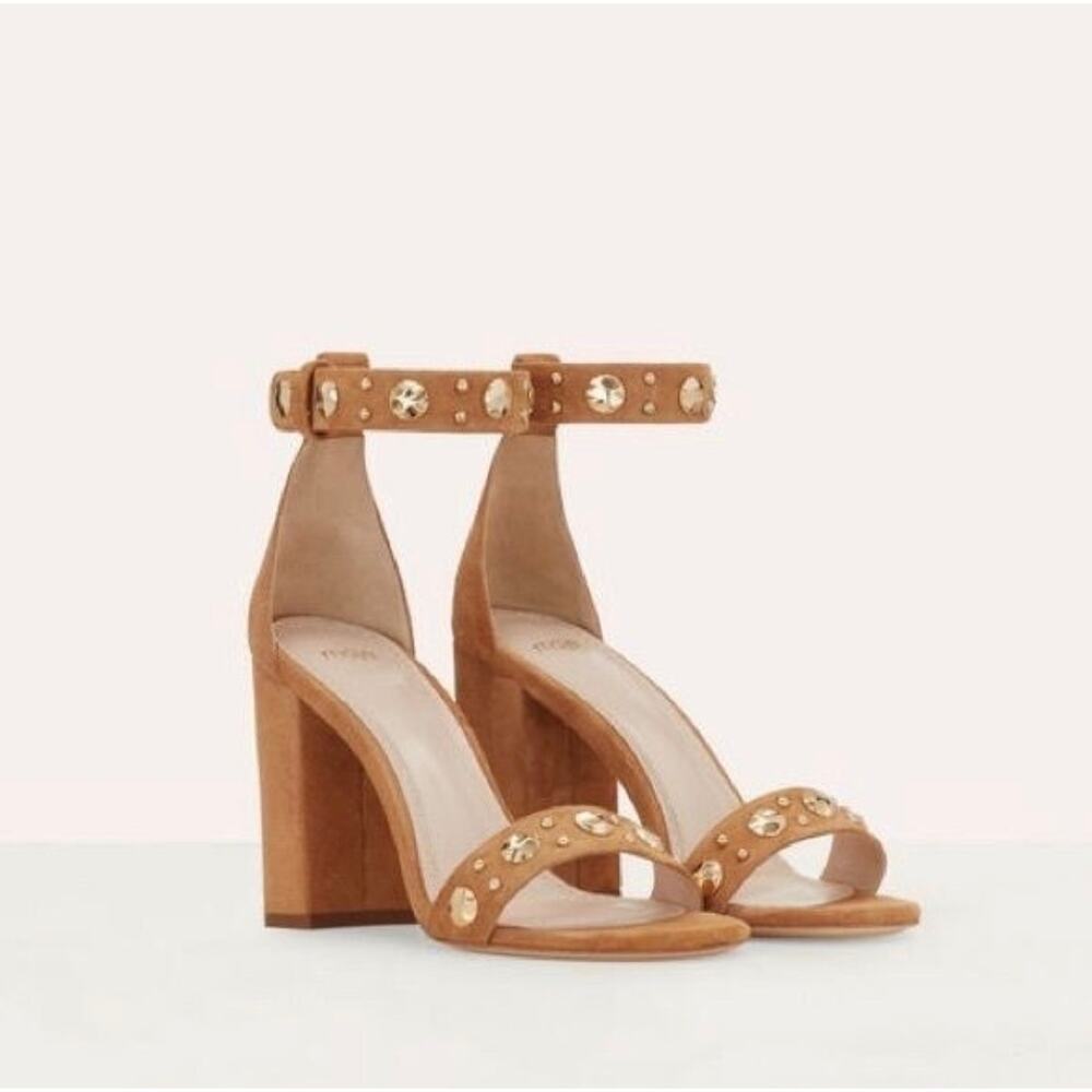 NEW Maje Faria Dot fariadots Suede studded ankle sandal Strappy Heels 41